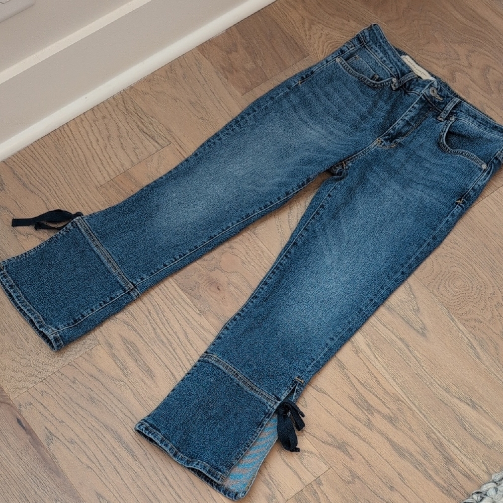 NWOT Pilcro and the Letterpress Blue Denim Jeans with Bow Details